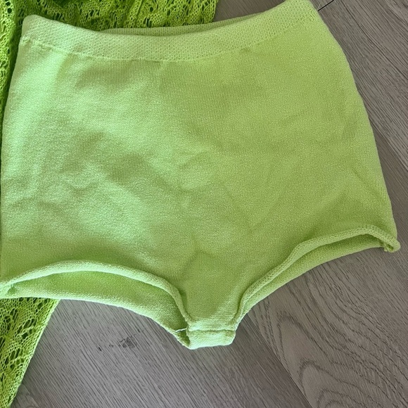 Lime Green Crochet Cutout  Maxi Dress Size Medium - Picture 9 of 10